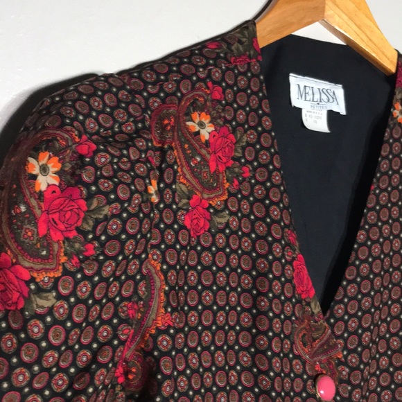 Vintage Melissa Puffy Sleeves Floral Blouse and Skirt Set - Picture 2 of 12